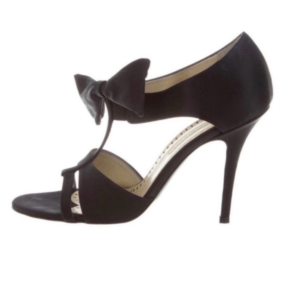 Stella McCartney Black Bow T-Strap Heels - Picture 9 of 12